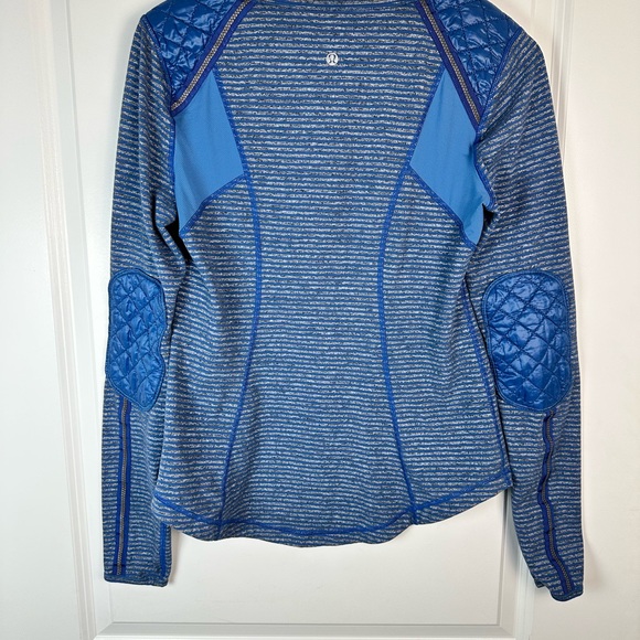 Lululemon Long Sleeve Striped Athletic Top • Size 10 • Quilted Shoulders&Elbows - Picture 6 of 11